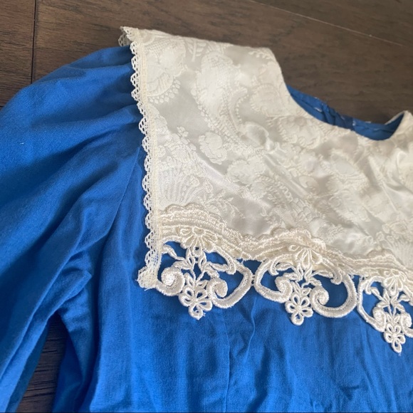 Vintage Jessica McClintock Gunne Sax Bib Dress - Picture 5 of 13